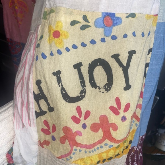 Ashley Taylor Patchwork Smocked-Waist Hippie Boho Pants Harem Cotton One Size - Picture 5 of 7